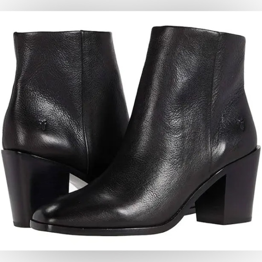 Frye Black Leather Booties, size 8